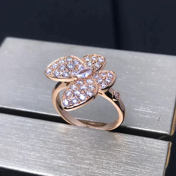 ˇSirae GemˇBUTTERFLY PINK GOLD DIAMOND RING
