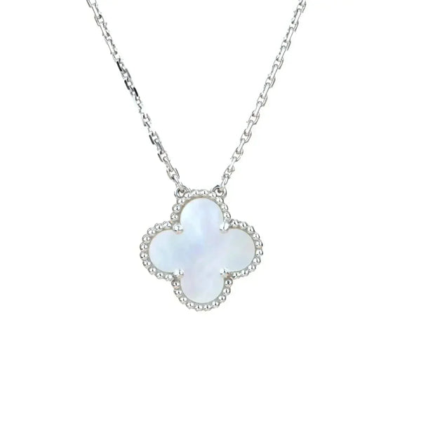 ˇSirae GemˇCLOVER  15MM WHITE MOTHER-OF-PEARL SILVER